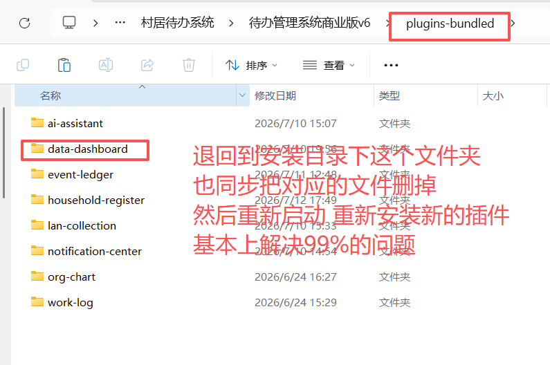 删除插件目录